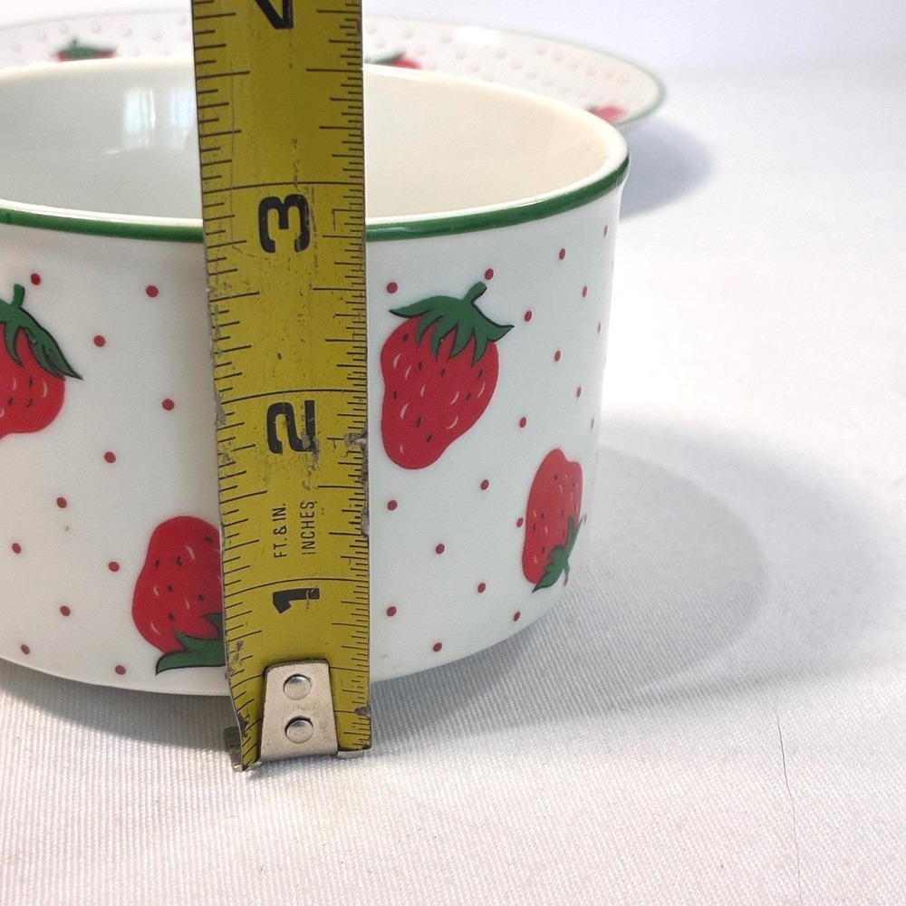 Retro Strawberry Teacup Saucer Fruit Cottagecore Kitsch Kitchen Decor Farmhouse - Picture 5 of 8